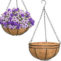 ZeeDix 3 Pack 16 Inch Large Hanging Baskets for Plants Outdoor with Coconut Liners Replacement, Hanging planters Baskets with Natural Coco Liner for Outdoor Indoor Planters Flowers Vegetables