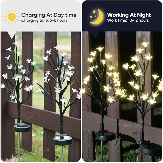Solar Garden Lights Outdoor,Solar Lights Outdoor Decorative Waterproof for Outside 8Pack,160Led Solar Flowers Garden Decor, Yard Pathway,Patio Fairy Decorations,Gardening Gifts for Women Mom