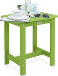 Y&M Outdoor Side Table, HIPS Adirondack Small Single Table, Waterproof Square Outside Table, Balcony Modern End Tables for Patio, Pool, Beach, Porch, Deck, Indoor or Outdoor Use, Lime