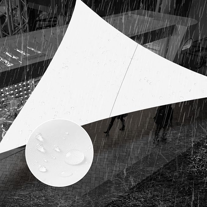 SUNNY GUARD Waterproof Sun Shade Sail 10'x11'x14.9' White Right Triangle UV Block Sunshade for Backyard Yard Deck Patio Garden Outdoor Activities and Facility(Customized)