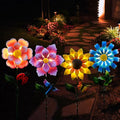 Solar Garden Stakes Lights for Outdoor Decor, 4 Pack Waterproof Metal Art Stick Flowers, Light for Outside Garden Patio Pathway Yard Backyard Porch Lawn
