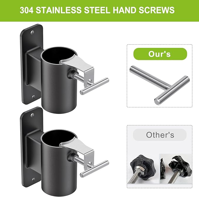 Heavy Duty Deck Railing Umbrella Holder, Patio Umbrella Stand for 1-2 Inch Poles, Space-Saving Design, Secure & Sturdy Post Flat Mount for Deck Railing, Balcony, Outdoor Courtyard, Fences