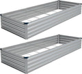 Vengarus 10x3x1FT (2 Pack) Galvanized Raised Garden Bed Kit, Outdoor Metal Planter Box for Vegetables, Rectangular Steel Container, Easy Assembly (Sliver)