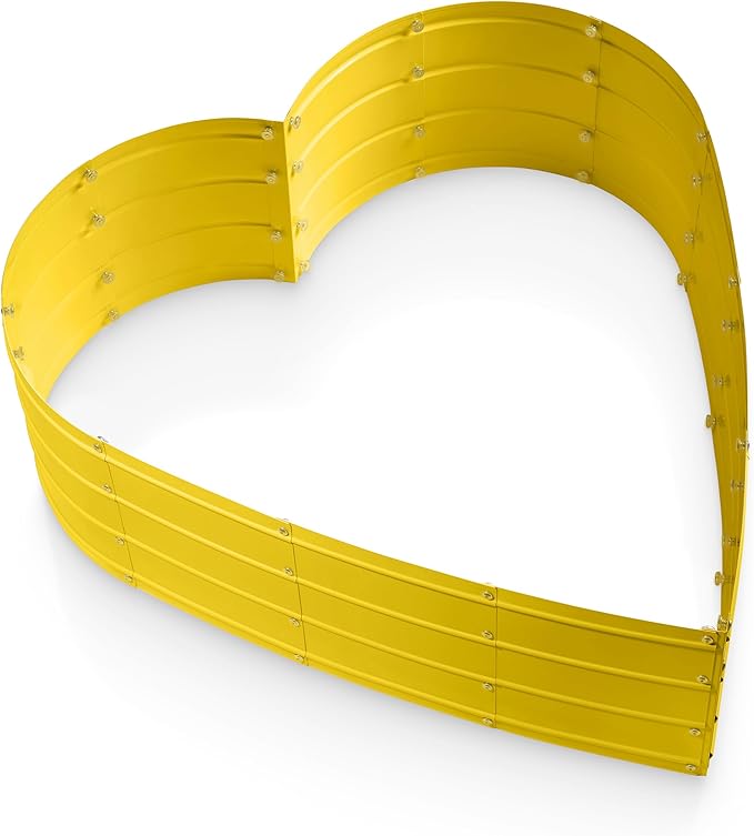 Plant & Plot Galvanized Raised Garden Beds Outdoor // Planter Raised Beds for Gardening, Vegetables, Flowers // Large Metal Garden Box (Yellow) // Tool-Free Assembly