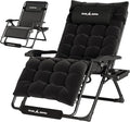 UDPATIO Oversized Zero Gravity Chair 29In XL Patio Reclining Chair with Cushion, Outdoor Folding Recliner with Pillows|Cup Holder|Foot Rest|Padded Headrest, Black, Support 500LB