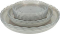 12Pcs Clear Plant Saucer, 6 8 10 Inch Durable Plastic Plant Tray, Round Plant Pot Saucers, Drip Tray for Indoor and Outdoor Garden, Grey