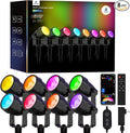 APPECK Landscape Lighting, RGBW Color Changing Low Voltage Landscape Lights with APP Control, IP65 Waterproof Outdoor Spotlights for Garden Yard Outside Decoration, 8 Pack