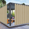 PureFit Outdoor Curtains for Patio Waterproof Weatherproof, UV Resistant Outside Curtains for Gazebo, Front Porch, Pergola, Sun Blocking Privacy Curtain, 150W x 84L inch, 1 Panel, Beige