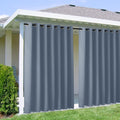 NICETOWN Outdoor Curtains for Patio W100 x L95 inch 2 Pieces, Sun Blocking Screen Shades 100% Privacy for Porch, Pergola, Lanai, Outside Deck, Weatherproof Blinds for All Season, Stone Blue