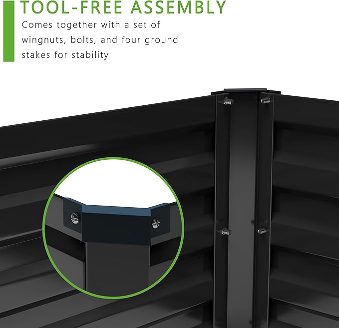2PCS 12x2x1FT Galvanized Raised Garden Bed Kit,Vegetable Boxes-Rectangle Metal Flower Box,Large Planter Raised Beds Outdoor Garden for Planting,Fruit,Herb-Black
