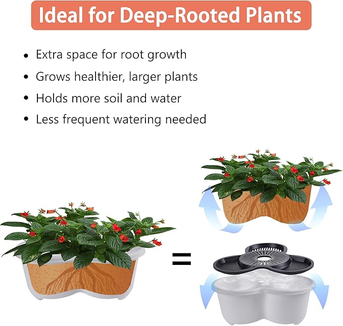 VECELO 7 Tier Vertical Garden Planter, Self Watering Stackable Planters with Wheels for Strawberries, Herbs, Flowers, Vegetables, White