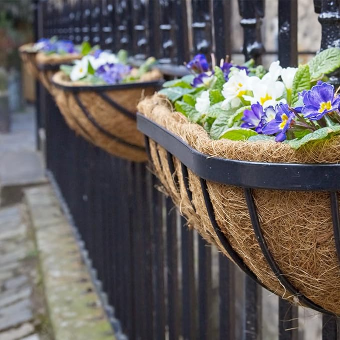 4 Pack Coco Liners for Window Planter Box - 24in 100% Natural Coconut Coir Fiber Liner Replacement for Deck Flower Box, Garden Railing Fence Trough, Wall Planter Basket, Vegetables Pot