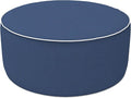 LVTXIII Inflatable Stool Ottoman Footrest with Handle, All Weather Footrest Seat, Indoor or Outdoor Pouf for Home Patio Garden and Camping Use, D31 xH14, Large Round, Navy Textured