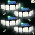 Solar Lights Outdoor Waterproof Motion Sensor - 416 LEDs 3000 Lumens Super Bright 3 Brightness 3 Modes 2400mAh 360° Illumination 32ft Solar Flood Security Light for Outside (‎With Remote Control, 4)
