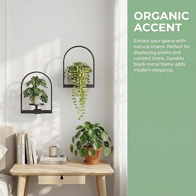 2 Pack Plant Stand Indoor Outdoor Hanging Planters for Indoor Plants Wall Plant Holder for Indoor Plants Plant Frames Wall Decor for Livingroom Bedroom Balcony Patio