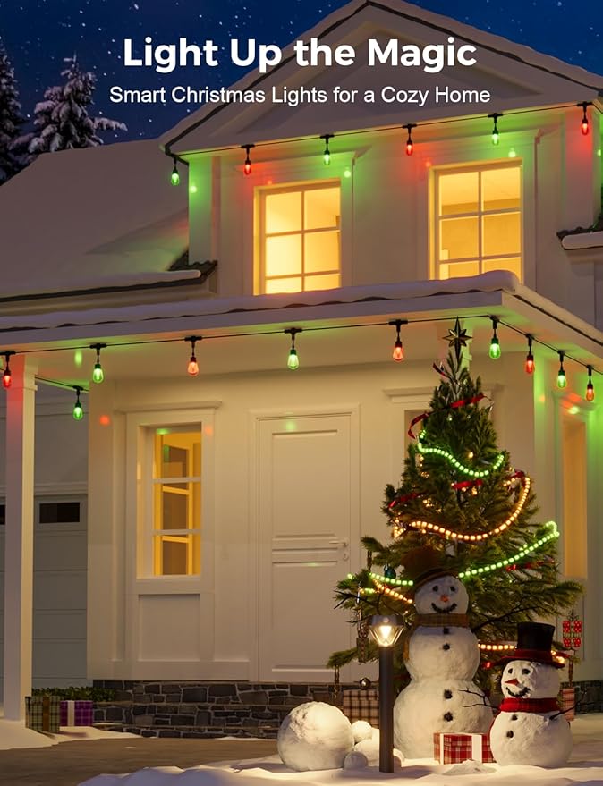 XMCOSY+ Smart Outdoor String Lights, 72.5Ft Patio Lights Waterproof, App Control, Compatible with Alexa, RGBCWIC Color Changing LED String Light for Outside