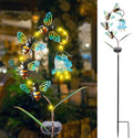 Bshine Solar Flower Outdoor Waterproof Bee Lights, Valentine's Day Garden Decorative Metal Stake Bee Hanging Flower, Yard Decorations Outdoor Patio, Courtyard, Pathway and Lawn Ornaments