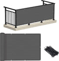 LOVE STORY Balcony Privacy Screen, 2.5'x5' Deck Shield Screen Fence Cover,UV Protection and Weather-Resistant,3 FT Height for Deck, Patio, Backyard, Outdoor Pool, Porch, Railing, Dark Grey