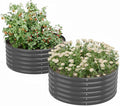 2-Pack 4x1.5ft Galvanized Raised Garden Bed, Outdoor Planter Bed, Metal Planter Box for Gardening and Planting,Dark Grey