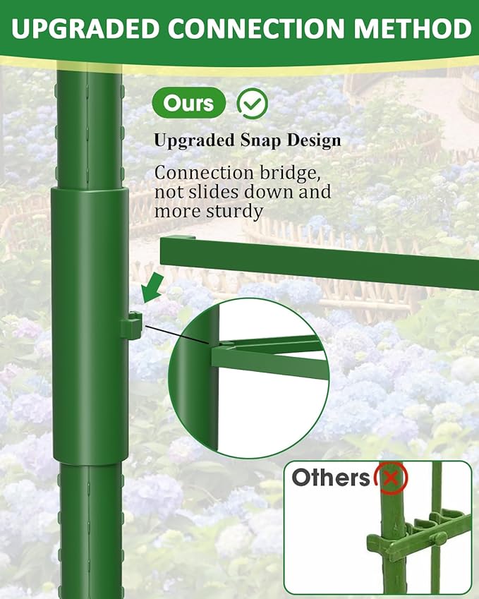3 Pack Tomato Cages for Garden, 51in*13in Adjustable Tomatoes Plant Stakes Support Cages Trellis, Garden Trellis for Vegetable Flowers Fruits Climbing Plants- 20 Binding Wires Included