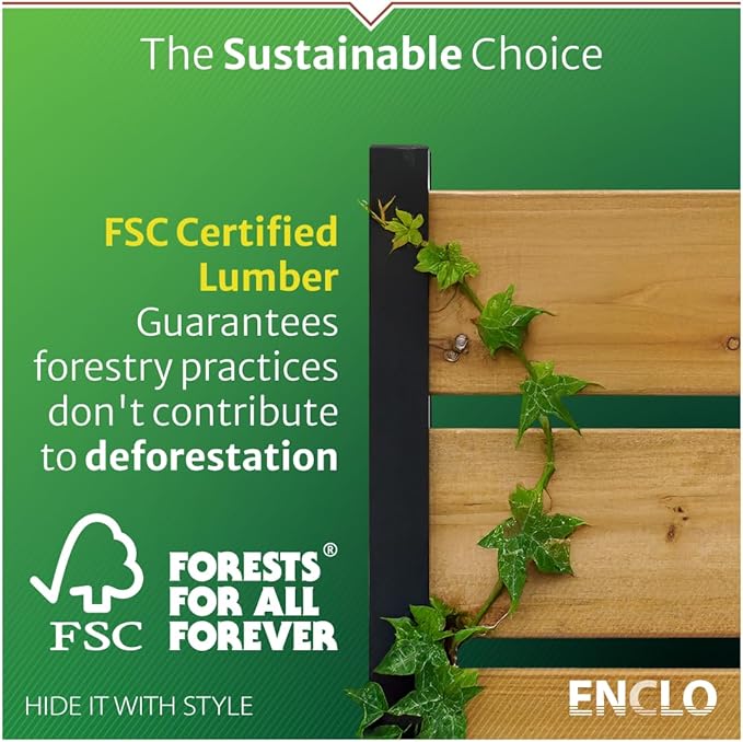 5ft H x 3.2ft W (1 Panel) No Dig Enclo Concord Cedar Wood Privacy Screen, Great to Hide Trash Cans, Decorative Patio Privacy Screen, Outdoor Privacy Fence Panel, Air Conditioner Fence, EC18022