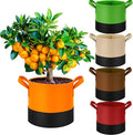 10 Gallon Fabric Grow Bags 5-Pack, 350G Heavy Duty Nonwoven Plant Pots with Handles, Breathable Root Pruning Containers for Vegetables Flowers Indoor Outdoor Gardening