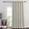 NICETOWN Sliding Door Curtain 108 inches Long, Grommet Privacy Room Darkening Window Treatment Sound Reducing Room Divider for Bedroom, 1 Panel, Natural, W80 x L108