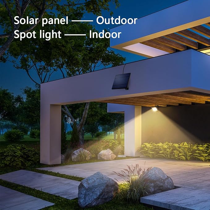 Solar Lights Outdoor Dusk to Dawn 4400mAh Solar Flood Lights Waterproof LED 3000K Spot Light for Yard, Street, Porch, Outside, Landscape Lighting, Warm White