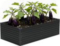 Vengarus 6x3x2FT Galvanized Raised Garden Bed Kit, Deep Root Planter Box for Vegetables, Flowers, Herbs, and Succulents - 269 Gallon Capacity,Black