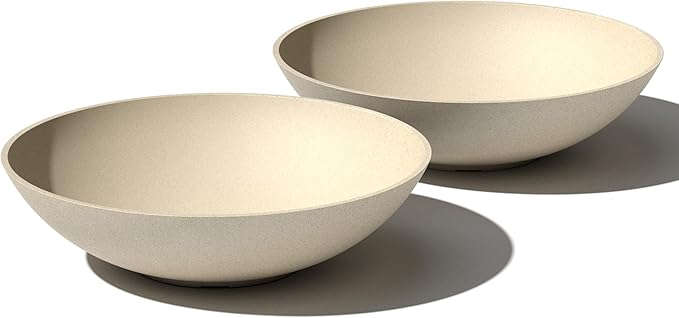 Veradek Mason Series Lane Bowl Planter| for Indoor or Outdoor Tabletops/Gardens |Made from Plastic-Stone Composite with Drainage Holes|Modern Décor for Flowers, Succulents, Small Plants