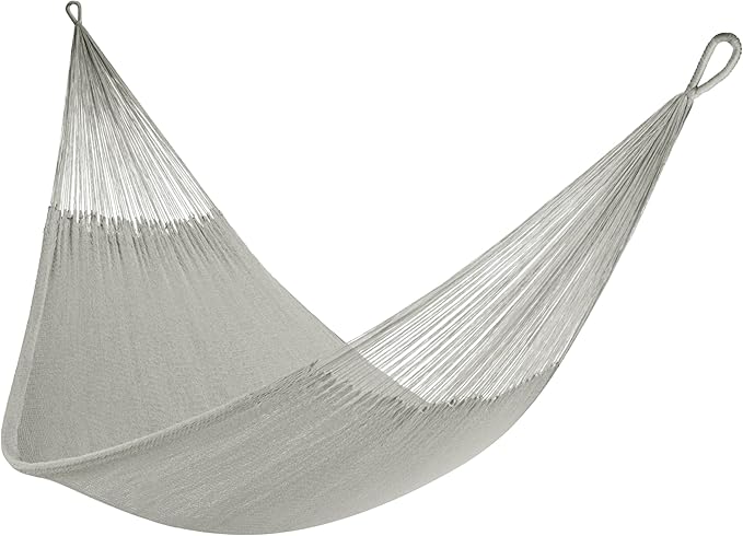Handwoven Hammock by Yellow Leaf Hammocks - Family Size, Fits 2+ PPL, 550lb max - Weathersafe, Super Strong, Easy to Hang, Ultra Soft, Artisan Made - Color: Grey