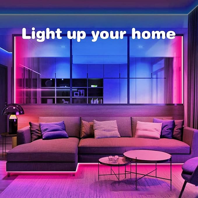 KSIPZE 32.8ft Led Strip Lights RGB Music Sync Color Changing Bluetooth Led Lights with Smart App Control Remote Led Lights for Bedroom Room Lighting