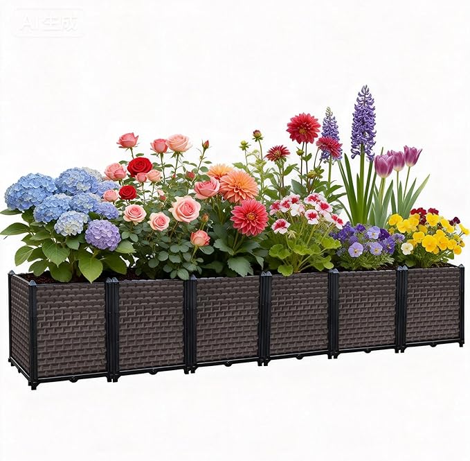 Large Planters for Outdoor Plants - Deepened 20" H, Raised Beds for Gardening Self Watering, Elevated Planter Box with Legs, Rectangular Garden Planters for Outdoor Plants Flowers, 94.4"L x 15.7"W