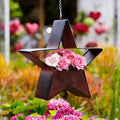 Metal Plant Hangers Indoor and Outdoor for Mom Women Her Wife Garden Lovers Birthday - Star Shape Hanging Planters for Window Wall Living Room Office Decor(Rustic)