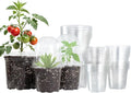 36 Packs 5/4/3.5 Inch Clear Nursery Pots with Humidity Domes, Transparent Plant Pots with Drainage Holes, Variety Pack Seedling Pots for Vegetable Propagation, Root Cutting, Seed Starting