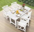 Ciokea HDPE Outdoor Dining Set, 5-Piece Patio Table and Chairs Set with Umbrella Hole, All-Weather Patio Dining Sets for 4, Durable Patio Furniture for Backyard, Garden, Lawn & Poolside, White