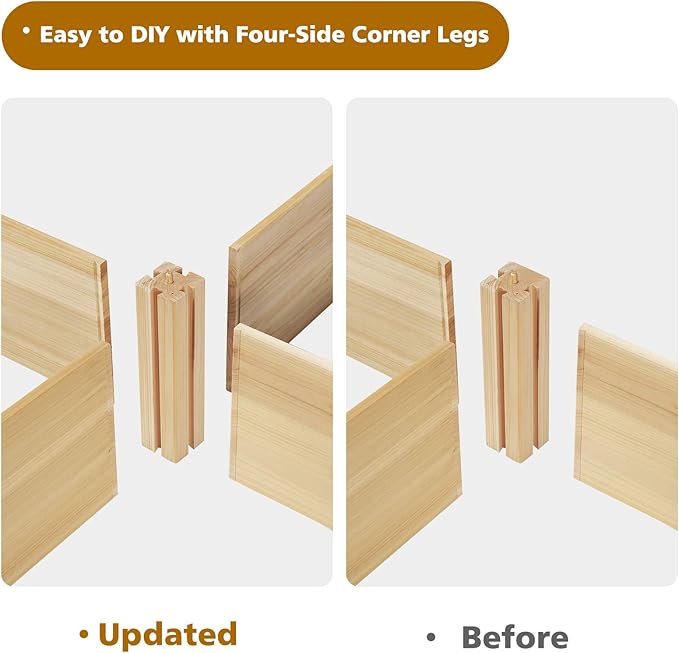 Giantex U-Shaped Raised Garden Bed, Wood Raised Garden Planter Box for Vegetables and Flowers, Easy Assembly, Garden Container for Backyard, Patio, Balcony (92.5" Lx95 Wx11 H)