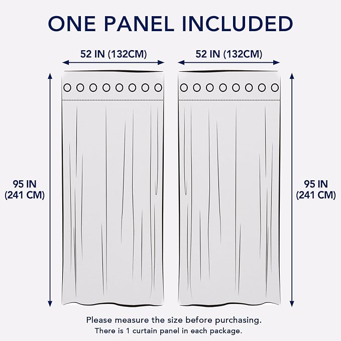 PureFit Outdoor Curtains for Patio Waterproof Weatherproof, UV Resistant Outside Curtains for Gazebo, Front Porch, Pergola, Sun Blocking Privacy Curtain, 52W x 95L inch, 1 Panel, Beige