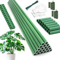 Garden Stakes 17Inch 20Pack, DIY Tall Plant Support Stakes of 4Ft,5Ft,6Ft,7Ft, HAINANSTRY Fiberglass Plant Stake for Indoor & Outdoor Plants, Tomato Vegetable Stakes for Garden