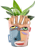 Abstract Face Planters Pots Head,Unique Head Planter for Indoor Plants,Funny Face Flower Pot,Colorful Plant Pots for Outdoor Garden Decor and Home Art Decoration(Contemporary)