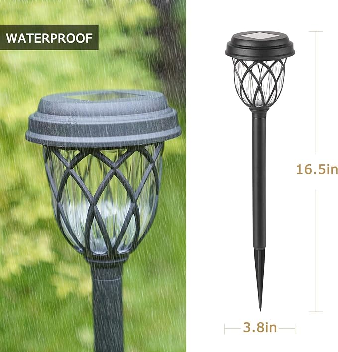 EXCMARK 10 Pack Solar Lights Outdoor Garden Pathway Solar Powered Yard Lights for Walkway Sidewalk Driveway.