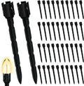60 Pcs 7.5 Inch Christmas Light Stakes, Christmas Yard Stakes for C7 C9 Christmas Lights, Garden Path Walkway Holiday Decorations(Black)