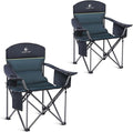 ALPHA CAMP Heavy Duty Camping Chair 500LBS Capacity, Oversized Folding Chair for Heavy People, Padded Portable Outdoor Chair with Cooler Bag & Cup Holder for Camping, Fishing, Beach