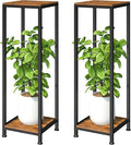 2-Pack Plant Stand Indoor, 41'' Extra Tall Wood Plant Stands Heavy Duty Pedestal Stand for Indoor Outdoor, Modern Corner Flower Stand for Patio, Living Room, Balcony