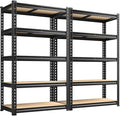 REIBII 2400LBS Garage Shelving Heavy Duty 5 Tier Storage Shelves Adjustable Garage Shelves, Utility Rack Shelf, Shelving Units for Storage Warehouse Pantry Closet, 35.5" W x 11.9" D x 72" H, 2 Pack