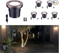 Landscape Well Light, LED Low Voltage In Ground Lights, IP67 Waterproof 12V Outdoor, Bright 6W 580LM Aluminum ORB for Sidewalk Driveway 6 Pack