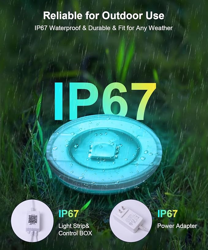 Fussion Permanent Outdoor Lights for House, 100ft RGB Halloween House Lights Outdoor with APP Remote Control, IP67 Waterproof Smart Eternity Eaves Lighting for Christmas, Holiday, Party, Daily