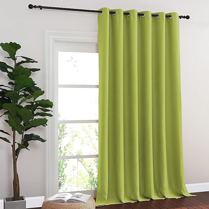 NICETOWN Blackout Curtains & Drapes - Privacy Thermal Efficiency Backdrop Curtains for Bedroom Room Divider Living Room Patio Sliding Glass Door, Wide 80 x Long 144 inch, Fresh Green, 1 Panel