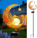 ZNYCYE Solar Lights Outdoor Decorative Moon Hummingbird Solar Stake Lights Birthday Gifts for Women mom Grandma,Hummingbird Garden Decor Waterproof for Walkway, Yard, Lawn, Patio (Warm White)