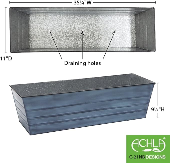 Achla Designs C-21NB Window Box, Large, Blue